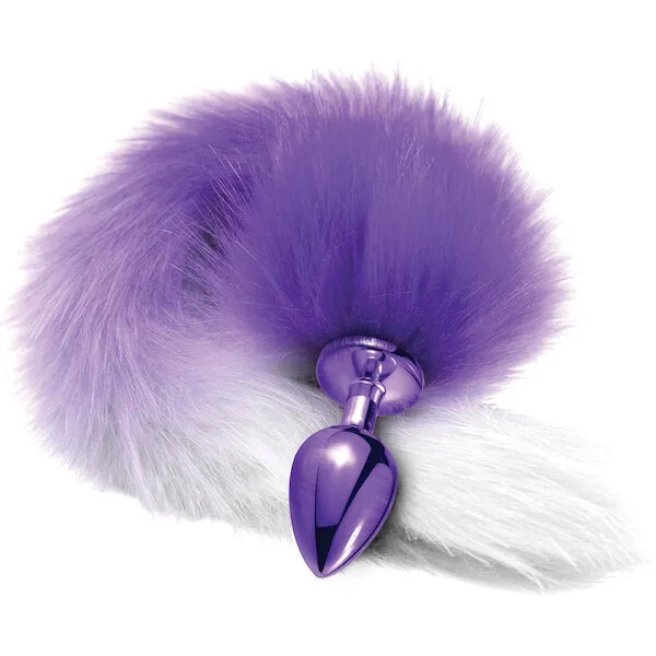 Nixie-Metal-Butt-Plug-w-Faux-Fur-Tail-Purple-Metallic