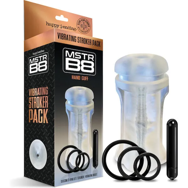 MSTR-B8-Hand-Cuff-Vibrating-Stroker-Pack-Kit-of-5-Clear