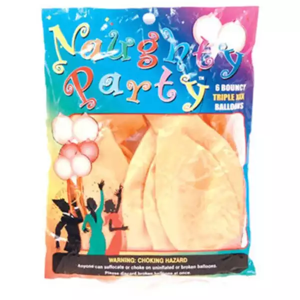 Naughty Party Boobie Balloons  - Flesh Pack of 6