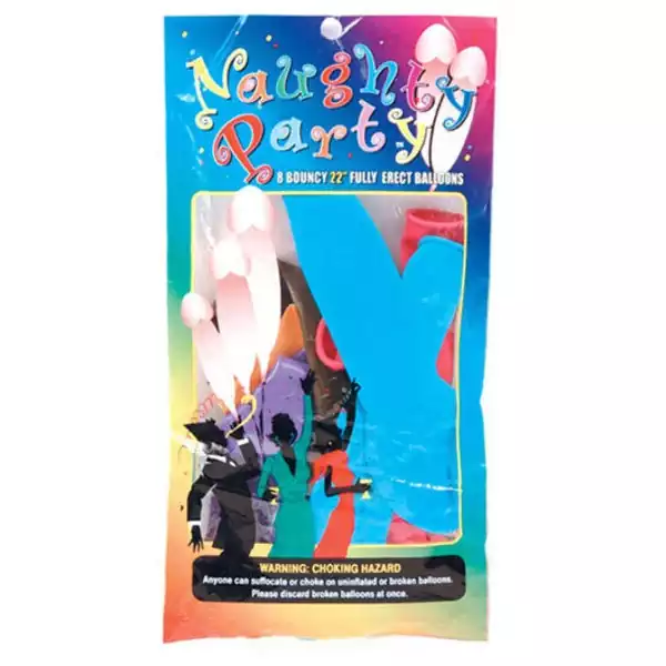 Naughty Party 22" Penis Balloons - Asst. Colors Pack of 8