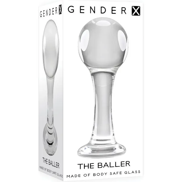 Gender-X-The-Baller-Glass-Plug-Clear
