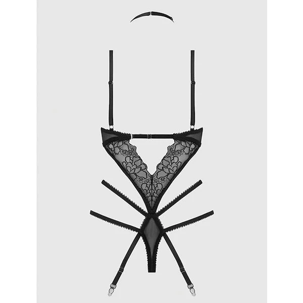 Eden-Embroidered-Lace-and-Mesh-Teddy-w-Garters-Black-1X-2X
