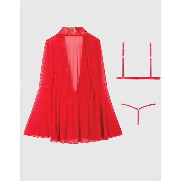 Dragon-Sheer-Mesh-Robe-w-Satin-Triangle-Top-and-G-String-3-pc-Set-Red-1X-2X
