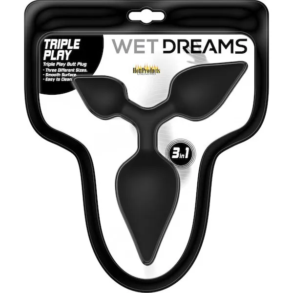 Wet-Dreams-Triple-Play-Anal-Plug-Black