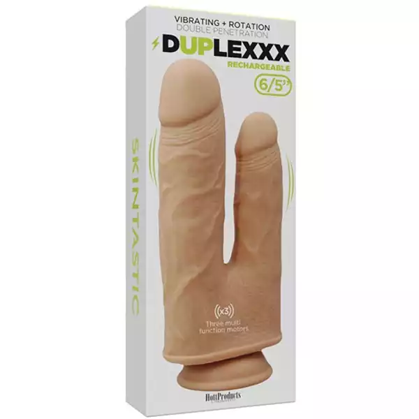 Skinsations-Duplexx-Vibrating-and-Rotating-Double-Dildo-Flesh