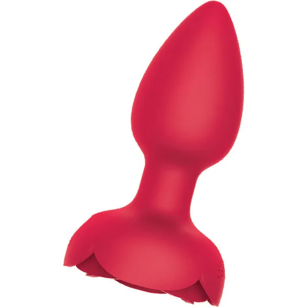 Rosebud Tushy Light Up Butt Plug - Red