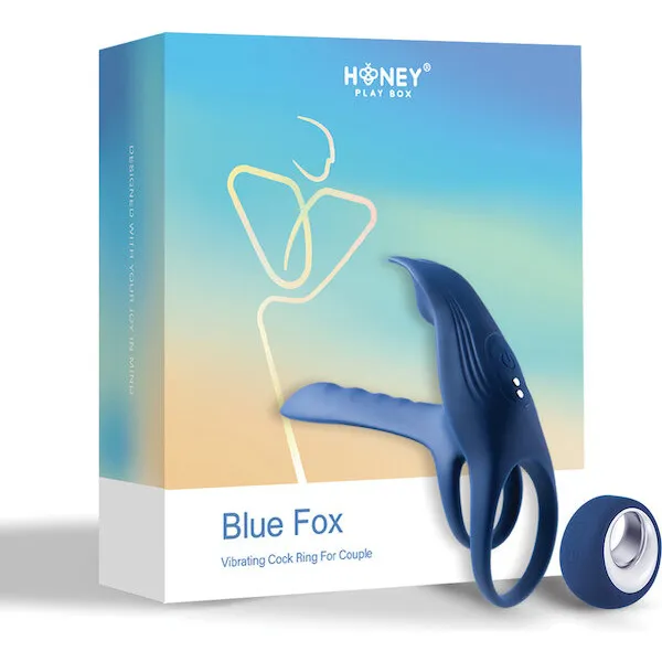 Blue Fox Vibrating Girth Enhancer Penis Sleeve - Blue