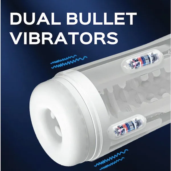 Sky Intense Suction &amp; Vibration Blowjob Machine - White