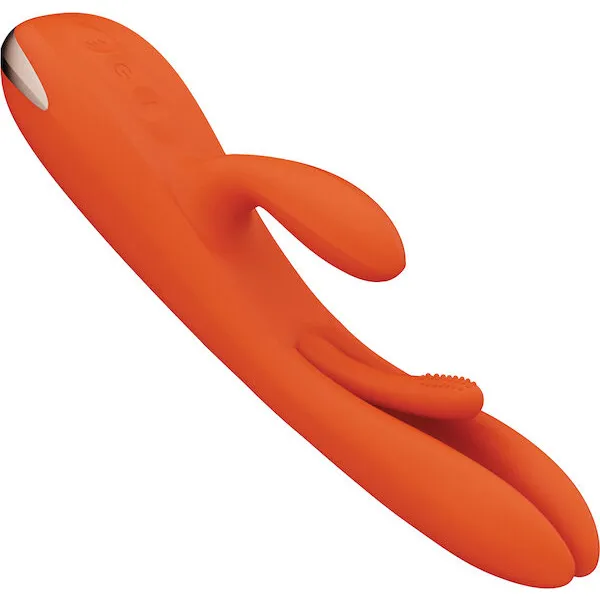 Terri-App-Controlled-Kinky-Finger-Tapping-Rabbit-Vibrator-Orange