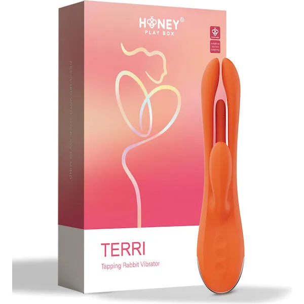 Terri-App-Controlled-Kinky-Finger-Tapping-Rabbit-Vibrator-Orange