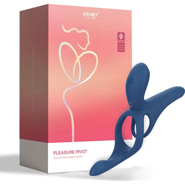 Pleasure Pivot App-Controlled Couples Vibrators - Navy Blue