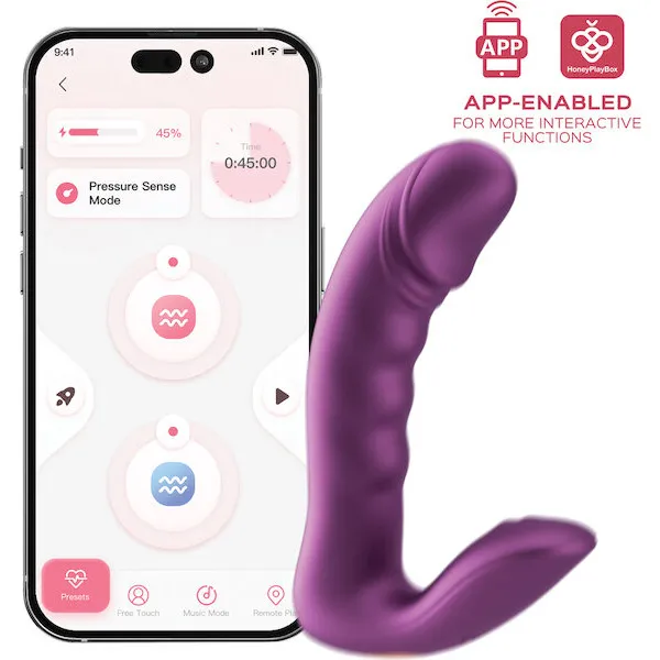 RORA 2 Pressure Sensing App-Controlled Rotating G-Spot Vibrator & Clitoral Stimulator - Purple