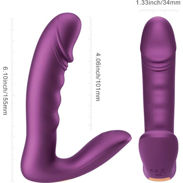 RORA 2 Pressure Sensing App-Controlled Rotating G-Spot Vibrator & Clitoral Stimulator - Purple