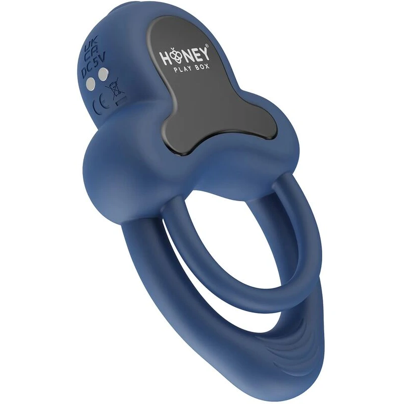 Anello-Vibrating-Double-Cock-Ring-w-Clitoral-Stimulator-Blue