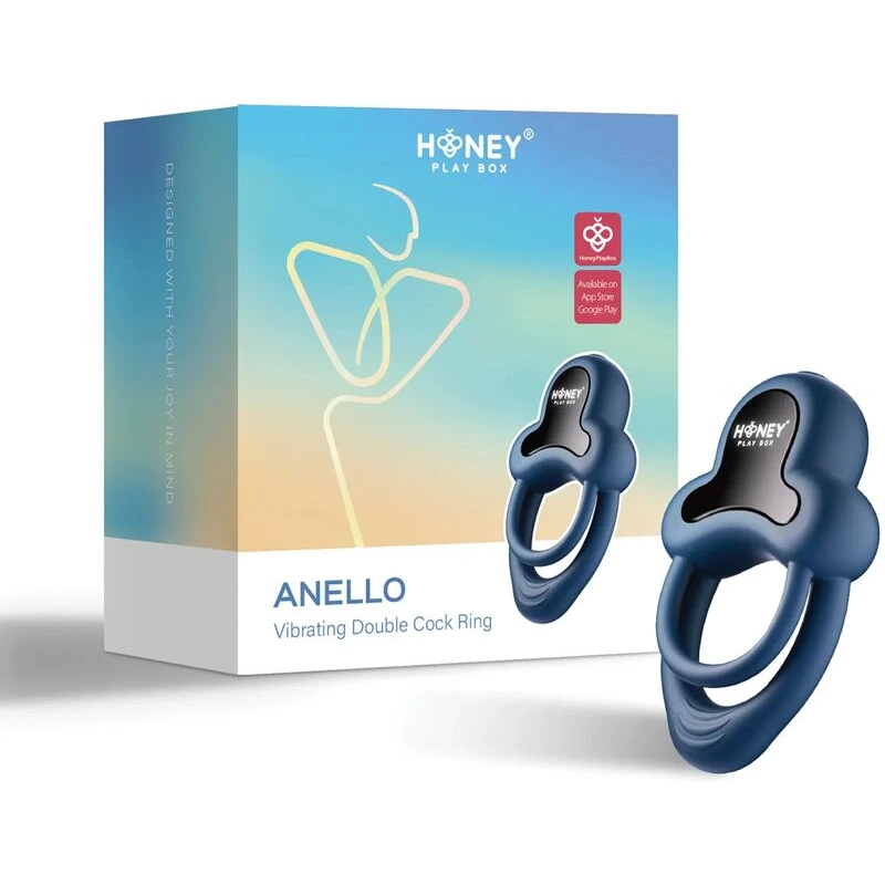 Anello-Vibrating-Double-Cock-Ring-w-Clitoral-Stimulator-Blue