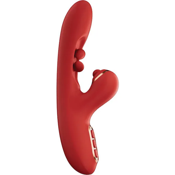 Tickler Wiggling G-Spot Vibrator & Tapping Clitoral Stimulator - Red
