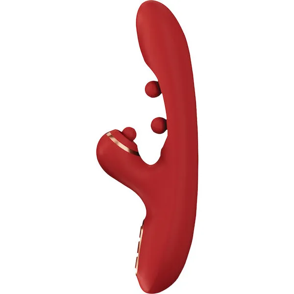 Tickler Wiggling G-Spot Vibrator & Tapping Clitoral Stimulator - Red