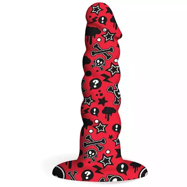 Collage-Goth-Girl-Twisted-Silicone-Dildo