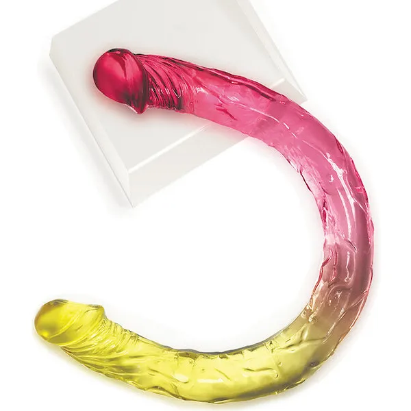 Shades-Jelly-TPR-Gradient-Double-Dong-Pink-Yellow