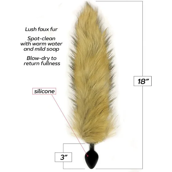Foxy-Fox-Tail-Silicone-Butt-Plug-Gold