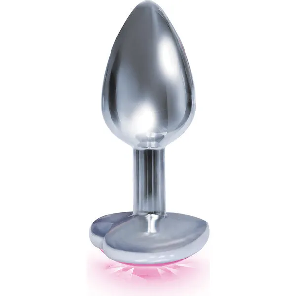 The-9-039-s-The-Silver-Starter-Bejeweled-Heart-Stainless-Steel-Plug-Pink
