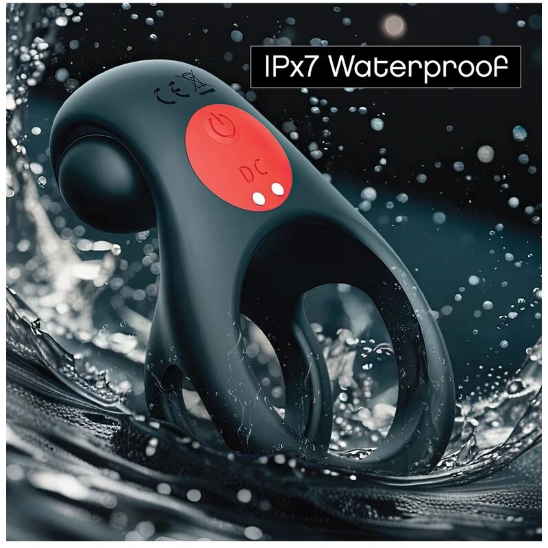 Massive Red Dot Cock Ring V2 - Black