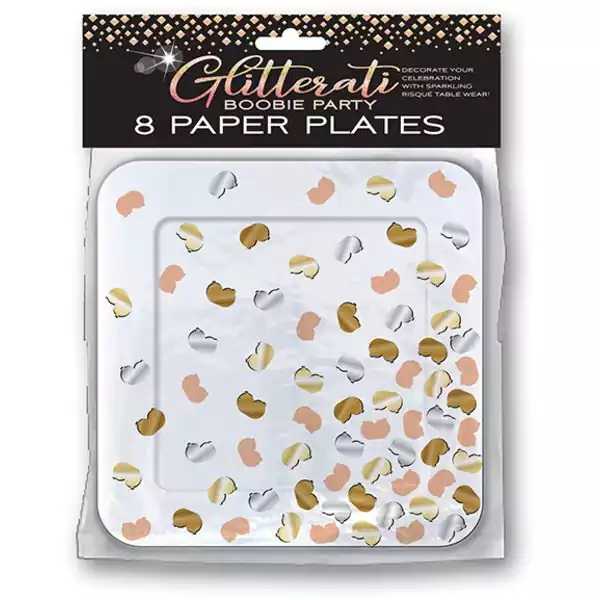 Glitterati Boobie Party Plates - Pack of 8