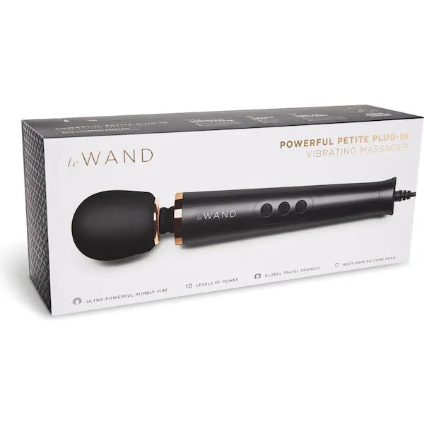 Le Wand Powerful Petite Plug-In Vibrating Massager - Black