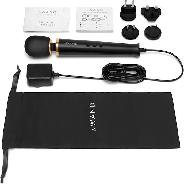 Le Wand Powerful Petite Plug-In Vibrating Massager - Black