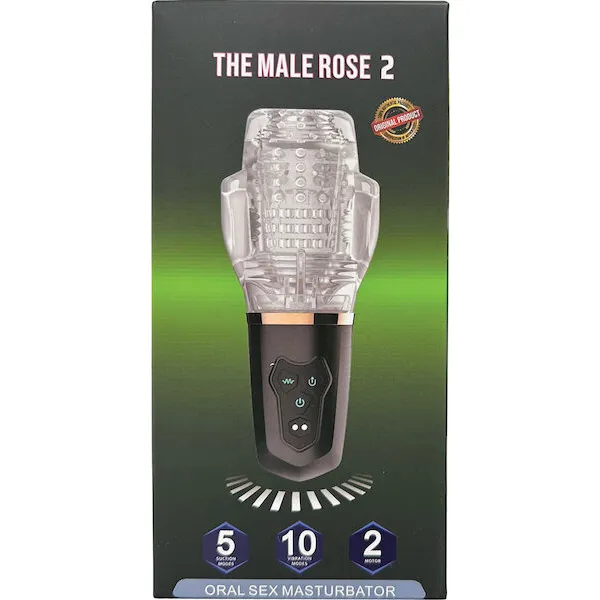 The Male Rose 2 Sucking & Vibrating Blow Job Sucker - Black