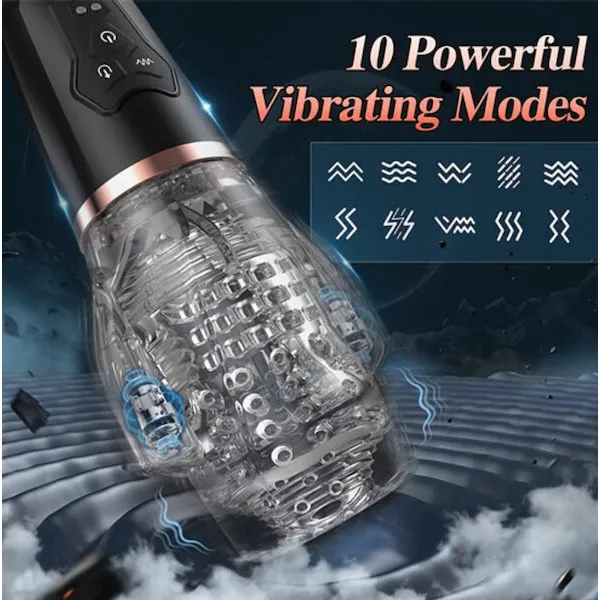 The Male Rose 2 Sucking & Vibrating Blow Job Sucker - Black