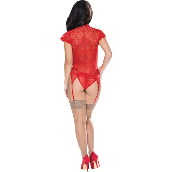 Ooh-La-Lace-Cap-Sleeve-Basque-and-Tanga-Panty-Red-S-M