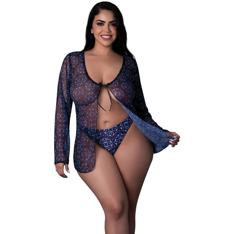 Hazy-Dayz-Butterfly-Blacklight-Reflective-Tie-Front-Top-and-Thong-2-pc-Set-Black-Multi-QN