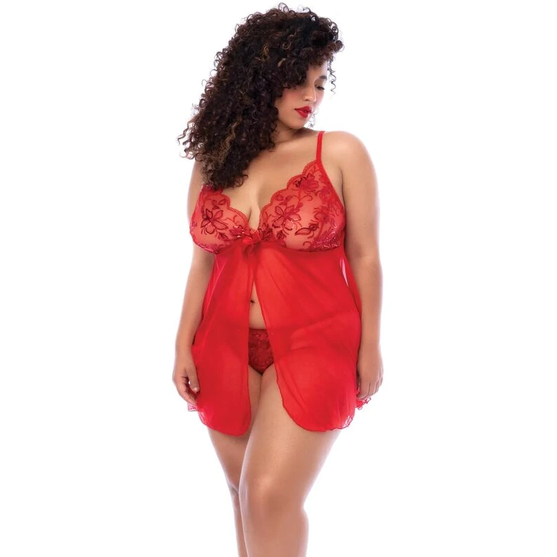 Sequin-Embellished-Babydoll-w-G-String-Red-1X-2X