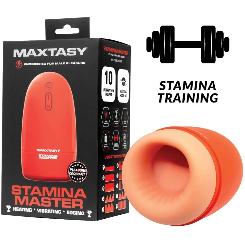 Maxtasy-Stamina-Master-Heat-up-and-Vibrating-Stroker-Orange
