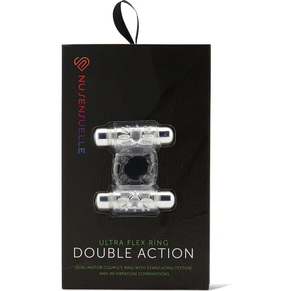 Nu-Sensuelle-Double-Action-Cockring-2x7-Function-Clear