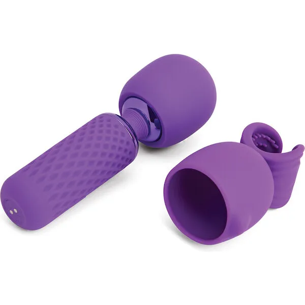 Nu Sensuelle Harlow Mini Wand w/Masturbator Attachment - Purple