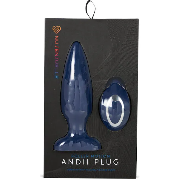 Nu Sensuelle Andii Vertical Roller Motion Butt Plug - Navy