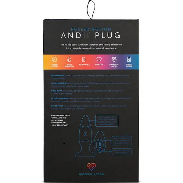 Nu Sensuelle Andii Vertical Roller Motion Butt Plug - Navy