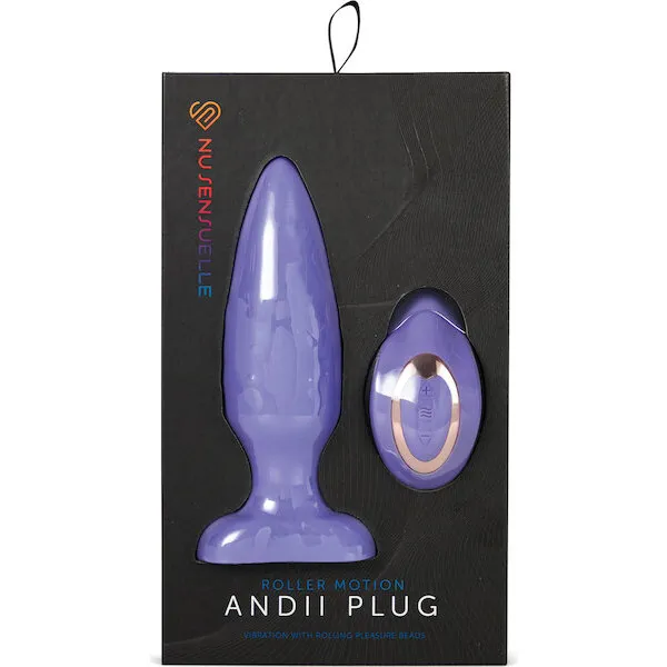 Nu Sensuelle Andii Vertical Roller Motion Butt Plug - Ultra Violet