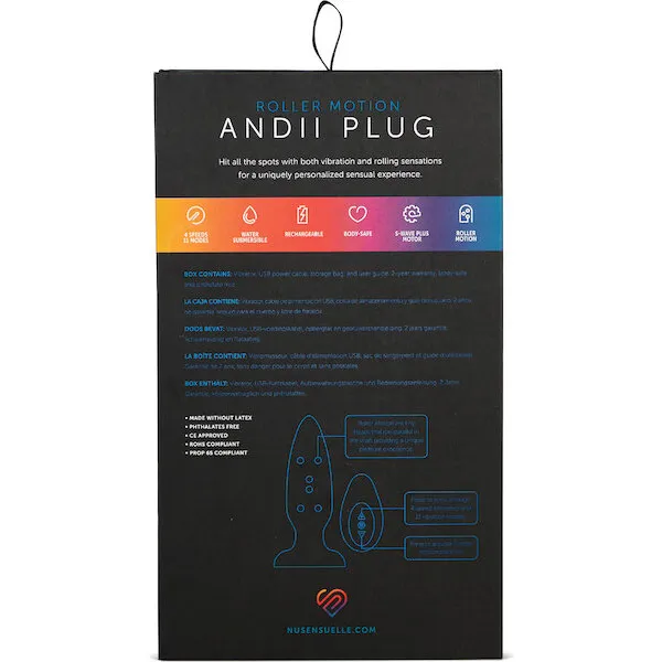 Nu Sensuelle Andii Vertical Roller Motion Butt Plug - Ultra Violet