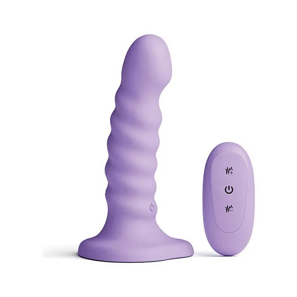 Colours-Ribbed-5-inch-Vibrating-Dildo-Purple