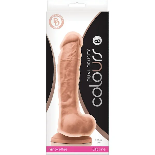 Colours-Dual-Density-8-inch-Dildo-White