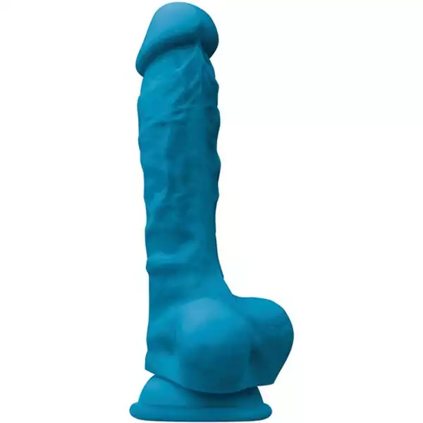 Colours Pleasures 7" Dong w/Balls & Suction Cup - Blue