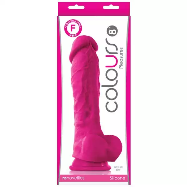 Colours-Pleasures-8-inch-Dildo-w-Suction-Cup-Pink
