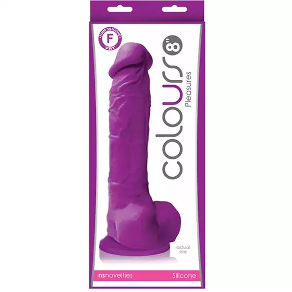 Colours-Pleasures-8-inch-Dildo-w-Suction-Cup-Purple