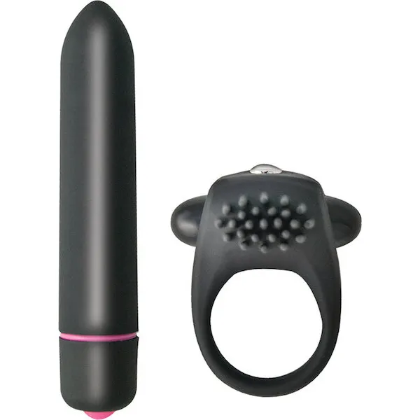 Intense Cockring & Bullet - Black