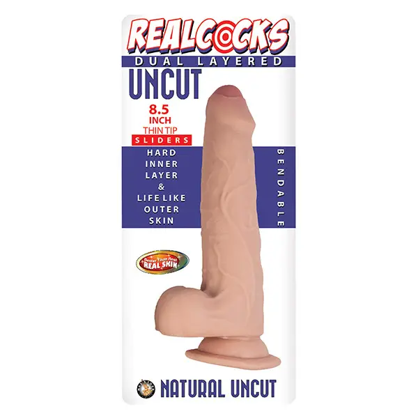 Realcocks-Dual-Layered-Uncut-Sliders-8-5-inch-Thin-Tip-White