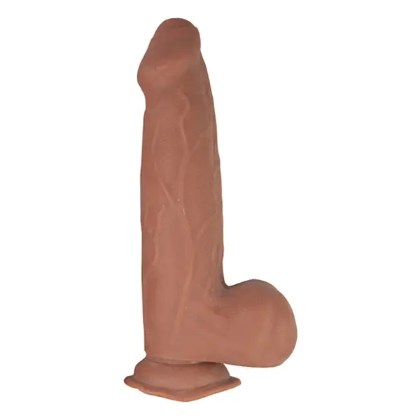 Realcocks-Dual-Layered-Uncut-Sliders-9-25-inch-Thick-Shaft-Brown
