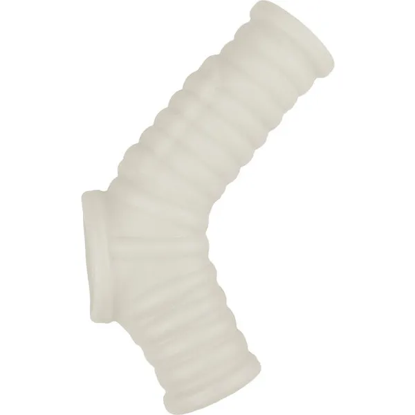 Vibrating-Power-Sleeve-Ribbed-Fit-White